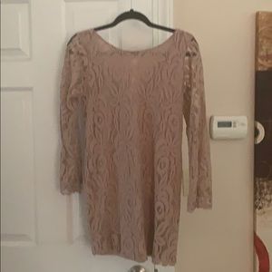 Pink Lacey long sleeved dress